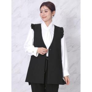 フェンネル FENNEL ノーカラー3WAYフリルジレ （ブラック）