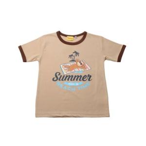 ファインプラス FINE PLUS ジュニア 半袖シャツ オサルノジョージ KIDS ビーチタイムTシャツ 22863325 （ベージュ）