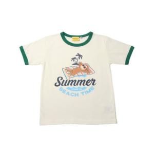 ファインプラス FINE PLUS ジュニア 半袖シャツ オサルノジョージ KIDS ビーチタイムTシャツ 22863325 （ホワイト）