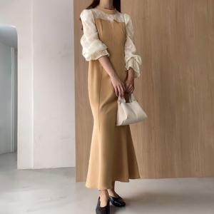 フィルー FILLOU FILLOU レースドッキングマーメイドワンピース （Aアイボリー×ベージュ）