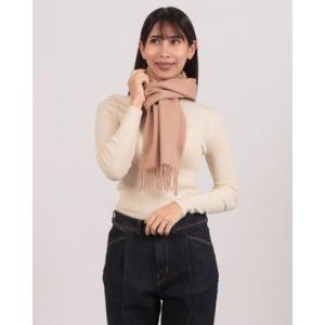 ファイン FINE ラムウールスカーフROLLED FRINGE PLAIN （ベージュ）