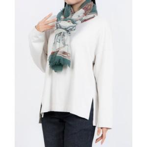 ファイン FINE カシミヤ100%エアリーストール （ガラ グリーン）