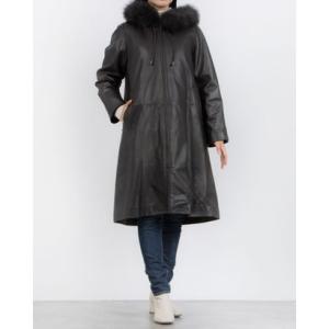 ファイン FINE キルトインナー付きレザーコート （ビターブラック）