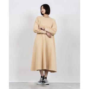 ファイン FINE あったかコットン裏毛フレアーワンピース （ライトベージュ）