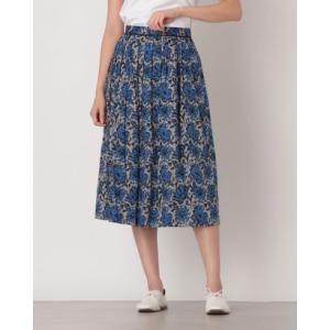 ファイン FINE クラシックフラワープリントスカート （ブルー）
