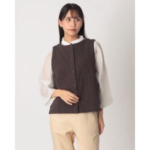 ファイン FINE リネン混ベスト （チャコール）