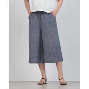 ファイン FINE 高島ちぢみ涼感キュロットパンツ （ネイビー）