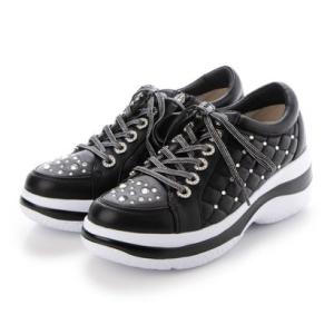 フィットジョイ FITJOY 厚底 6 eyeletスニーカー （BLK）