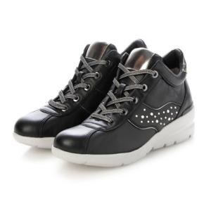 フィットジョイ FITJOY 軽量 mid cut キラキラスニーカー （BLK/GRY）