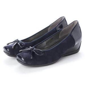 撥水バレエパンプスII （ネイビーパターン）