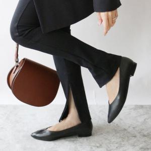 フィン Fin Vカットフラットシューズ【低反発スポンジ入り】 （ブラック）