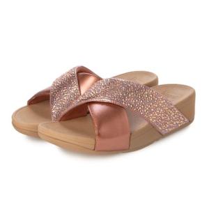 フィットフロップ fitflop LULU クリスタルミックス メタリック クロス スライド （Me...