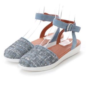 フィットフロップ FitFlop COVA CLOSED-TOE SANDALS - LUXE-TWEED （Dove Blue）｜locondo-shopping