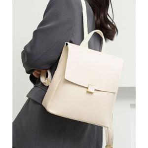 フロージュ florge レザータッチスマートシェイプリュックサック/レディースリュック/ビジネスバッグ （オフホワイト）