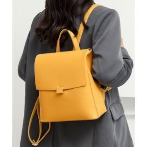 フロージュ florge レザータッチスマートシェイプリュックサック/レディースリュック/ビジネスバッグ （マスタード）