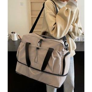 フロージュ florge 【容量拡張ファスナー搭載！】【2WAY・多ポケット】バイカラードロストポケットボストンバッグ/トラベルバッグ/ショルダーバッ
