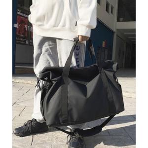 フロージュ florge 【大容量/防水】【2WAY/3WAY】ユニセックス シンプルカジュアルボストンバッグ/トラベルバッグ/スポーツバッグ （ブラ