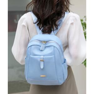 フロージュ florge 【軽量・撥水】ポイントレザー×ナイロンコンパクトレディースリュック/サブバッグ （ライトブルー）