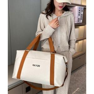 フロージュ florge 【軽量・大容量】2WAY 撥水シンプルカジュアルボストンバッグ/トラベルバッグ/ショルダーバッグ （オフホワイト）