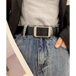 フロージュ florge メンズ・レディース兼用 / 2WAY スクエアバックルフェイクレザーベルト （ブラック）