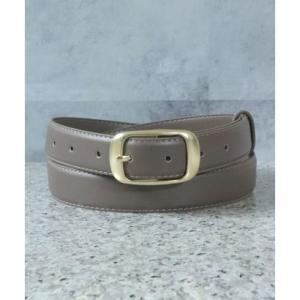 フロージュ florge 【牛革】ゴールドフレームバックル太幅レザーベルト （アッシュブラウン）