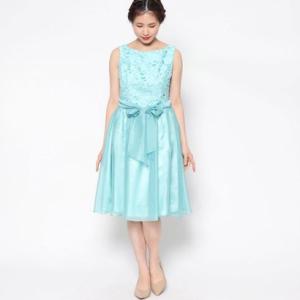 ジュネビビアン Genet Vivien レースサッシュベルトドレス （エメラルド）