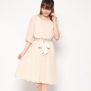 ジュネビビアン Genet Vivien 長袖シフォンワンピース （ベージュ）の商品画像