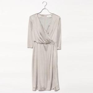 ジュネビビアン Genet Vivien 袖付きフォーマルドレス （カーキ）