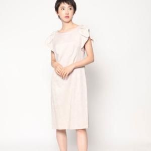 ジュネビビアン Genet Vivien ダマスク柄 袖付きワンピース （ベージュ）の商品画像