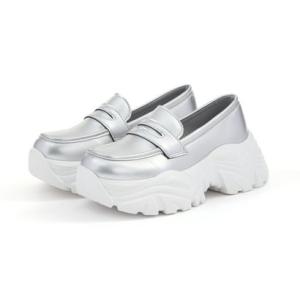 ギャラリー gallery レディース ローファー コインローファー デザインノート Design Note スニーカー 厚底 6cmヒール （シルバ