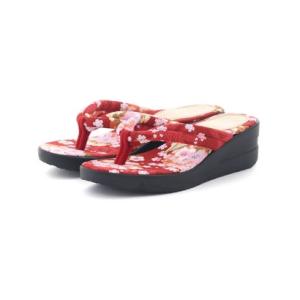ギャラリー gallery レディース サンダル 和柄サンダル 和柄サンダル 浴衣 お祭り 夏祭り日本製 花柄 下駄風 鼻緒 和装 つっかけ 痛くなり