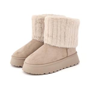 ギャラリー gallery レディース ブーツ ショート ムートンブーツ ショートブーツ 厚底 ファーカバー フェイクファー 29927 （ベージュ）