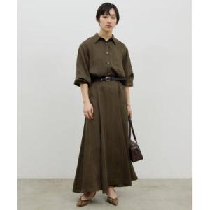 ガリャルダガランテ GALLARDAGALANTE 【楽ちん×エレガント】【セットアップ対応】キュプラフレアスカート （khaki）