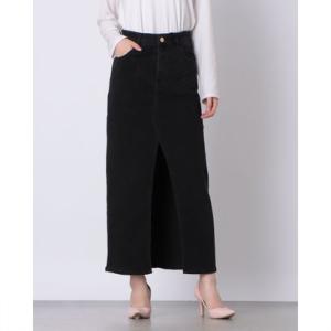 ガウディ GAUDI フロントスリットロングデニムスカート （BLACK）