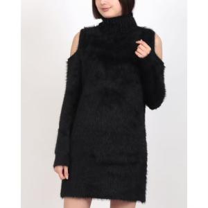 ガウディ GAUDI ファリーヤーンオープンショルダーニットワンピース （BLACK）