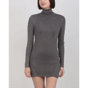 ガウディ GAUDI タートルネックロングリブラメリブニット （GRIGIO）