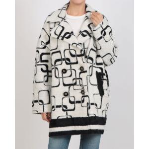 ガウディ GAUDI スクエアジャガードニットCoat （WHITE）