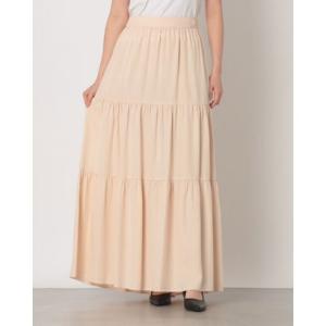 ガウディ GAUDI リヨセルティアードロングスカート （BEIGE）