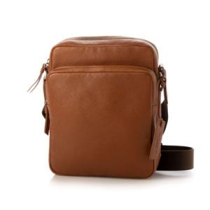 ジェニュインレザー Genuine Leather 牛革天然シボレザーレザー ショルダーバッグ （CAMEL）