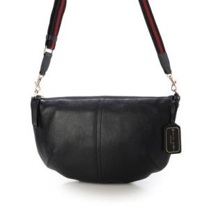 ジェニュインレザー Genuine Leather ムーン本革ショルダーバッグ （DARK NAVY）