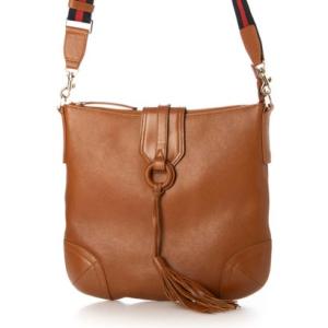 ジェニュインレザー Genuine Leather フリンジ本革ショルダーバッグ （camel）