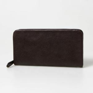 ジェニュインレザー Genuine Leather 天然シボ 紳士用 本革長財布 （CHOCO）