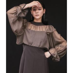 ガール GIRL シアーフリルブラウス・キャミソールワンピースレイヤード マーメイド ロング 結婚式...