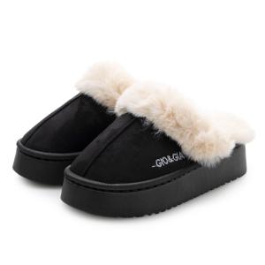 ジオアンドジア GIO&GIA レディース 冬 サンダル  暖かい 美脚  靴 防寒  厚底 滑り止め 柔らかい 快適 履き心地 （ブラック）