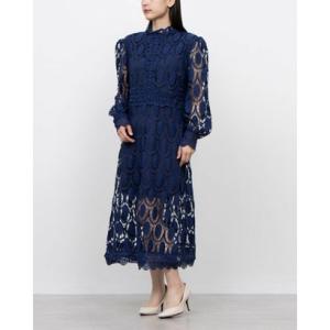グレース エフ Grace F 気品あふれるレースワンピース 多彩なカラーで自分らしく （BLUE）