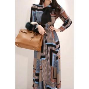 グレース エフ Grace F ＊コンサバ ウエストリボン付きでメリハリのあるシルエット （BROWN）