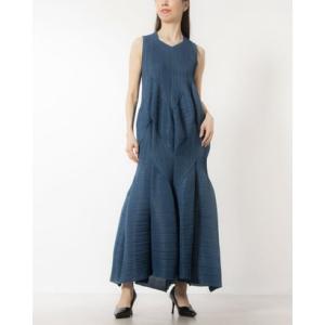 グレース エフ Grace F ＊アコーディオンプリーツ ノースリーブ ふっくら+楽チン おしゃれ （NAVY）