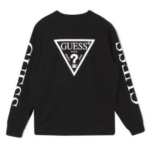 ゲス GUESS BACK TRIANGLE LOGO L/S TEE W/ SLEEVE LOGO  ONLINE EXCLUSIVE