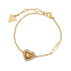ゲス GUESS BELOVED 13MM PAVE HEART BRACELET （YG）