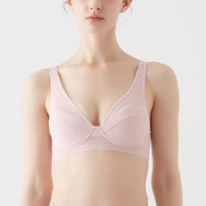 グンゼ GUNZE 【スッキリ軽い】軽ブラ ホック無しノンワイヤーブラジャー （スモークピンク）